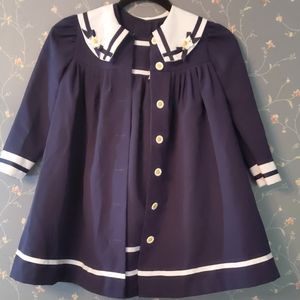 Bonnie Jean Navy Dress and Matching Coat size 5t